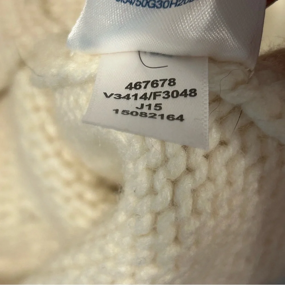 Lands End Womens Chunky Cable Knit Cowl Neck Sweater Plus size 1X Fisherman - Picture 6 of 7